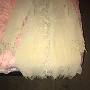 100% Suede Fringed trench coat